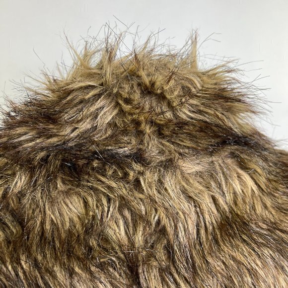 Faux Fur Sweater Vest M Reversible White Gray Tribal Aztec Southwestern Brown Us - Picture 6 of 12